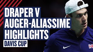 Highlights  Jack Draper v Felix AugerAliassime  Great Britain v Canada  Davis Cup 2024  LTA [upl. by Giguere]