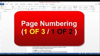 MS word page numbering 1 Of 3 [upl. by Ainahpets]