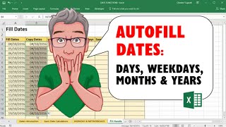 AutoFill Dates in Excel  Days Weekdays Months amp Years [upl. by Scribner253]