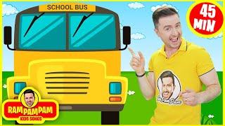 Wheels on the Bus  Mega Compilation  RamPamPam Kids Songs  Nursery Rhymes and Children Songs [upl. by Atsilac83]