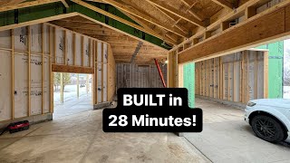 28 Minute modern GARAGE BUILD  Time Lapse  Garage Build Ep 11 [upl. by Iturhs]