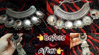 काली पड़ गयी jewellery को इस तरह साफ करें कि फिर से नई लगने लगेगी  Oxidize and silver jewellery [upl. by Itaws]