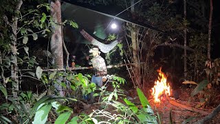 🏕️ACAMPANDO e PESCANDO  Floresta AMAZÔNICA e sua diversidade ANIMAL  A bicharada sempre dá um show [upl. by Lecrad946]