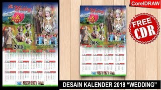 Desain Kalender 2018 dengan CorelDRAW Wedding Kalender  Tutorial Coreldraw [upl. by Sabra]