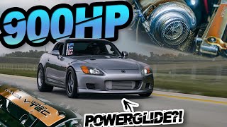 900HP Honda S2000 with a Powerglide F20C on 50PSI  10500RPM [upl. by Yhtak929]