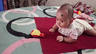 3 month baby exercise  tummy time exercise  Ruhi enjoying  play with 3 month old baby girl😍😍😍😍 [upl. by Gherlein445]