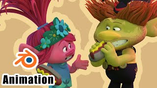 New to Eating  Trolls  Blender Animation [upl. by Odoric]