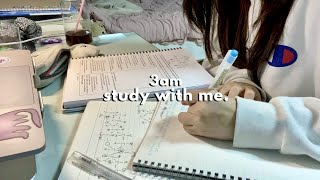 3am cramming before exam  pencil asmr pageflipping no music study with me [upl. by Saddler]