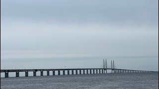 View of Øresund Bridge in Limhamn Malmö Sweden🇸🇪 [upl. by Grearson]