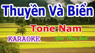 Karaoke  Thuyền Và Biển  Tone Nam  Nhạc Sống  gia huy beat [upl. by Malachi516]