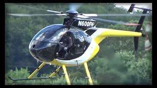 MD500E Helicopter does a Refuel Start Up Take Off Overhead Fly Past [upl. by Gold]