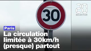 Paris La circulation passe à 30 kmh presque partout [upl. by Imhskal]