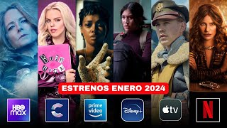 🚨 ESTRENOS ENERO 2024 Películas y Series en STREAMING NETFLIX DISNEY PRIME CINES y HBO [upl. by Jehias]