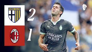 Pulisic scores in Tardini defeat  Parma 21 AC Milan  Highlights Serie A [upl. by Garnes]