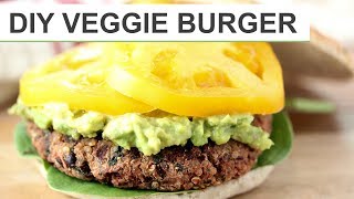 HOMEMADE VEGGIE BURGER RECIPE  DIY Veggie Burgers [upl. by Agripina]