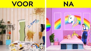 GEWELDIGE KAMER MAKEOVER  DIYideeën en knutsels voor je kamer  Tips voor ouders door 123 GO [upl. by Grannia600]