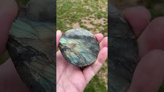 This pretty labradorite sphere has been repurposed for slabs cabochon handmade crystals shorts [upl. by Dennis]