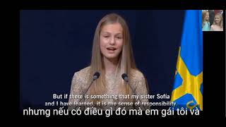 Princess Leonor đọc bản thuyết trình năm 2019dịch sang tiếng việtCông chúa Spain🇪🇸 [upl. by Eirallih]