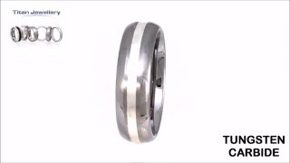 Tungsten Carbide Ring with Sterling Silver Inlay [upl. by Melliw]