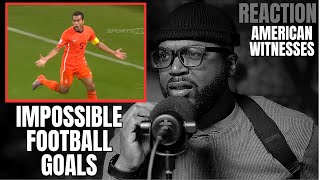 American watches Legendary football soccer Long Shot Goals  Reaction [upl. by Eyr]