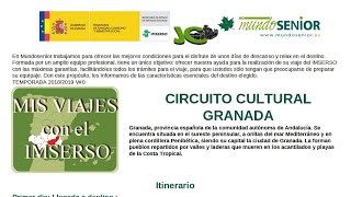 Viaje a la provincia de GRANADA en CIRCUITO CULTURAL IMSERSO [upl. by Phillida]