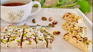 Tahini Sesame Halva Recipe  Turkish Middle Eastern Dessert  تاہینی حلوہ  تل کی مٹھائی [upl. by Poland37]