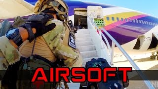 AIRSOFT AIRPLANE HOSTAGE RESCUE [upl. by Enoob742]