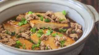 Chinese Braised Tofu with Ground Pork Recipe [upl. by Ahcatan]