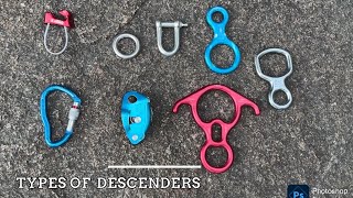 Types of Rappelling descenders  Rope Descending Devices [upl. by Bourn565]