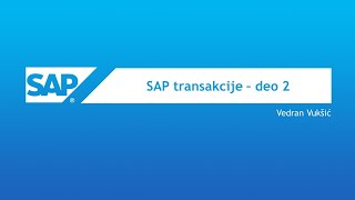 Osnove SAPa za početnike  SAP transakcije 2 [upl. by Eberle]