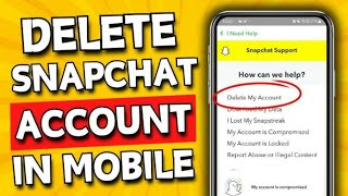 Delete snapchat Account permently in mobile Mobile pr snapchat Account ko delete kesy kry [upl. by Ziguard545]