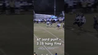 47 yard punt from LOS  315 hang time co2025 football kicker punter [upl. by Sells]