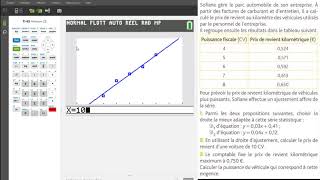 Exploiter un nuage de point avec une calculatrice TI [upl. by Hakeber706]