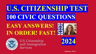 Citizenship Questions 2024 In Order 100 Civics Questions and Answers Fast Easy Answer [upl. by Pressman]