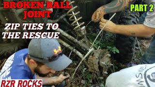 Polaris RZR 1000XP  Trail side quotBroken Ball Jointquot fix PART 2 [upl. by Audie910]