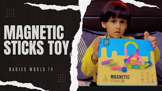 Beautiful Magnetic Sticks Toy Unboxing Vlog  Babies World TV [upl. by Spark]