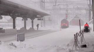 SBB snowtime in GöschenenGotthardSwitzerland [upl. by Shaff]