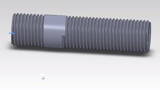 Solidworks  How to make Stud with threads easiest method 1080p HD [upl. by Santini]