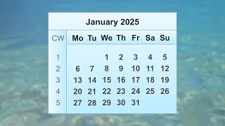 January 2025 Calendar [upl. by Ecal225]