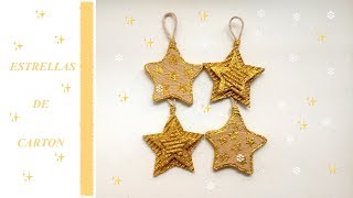 🌟DIY🌟 ADORNO DE NAVIDAD🎄🎅🏼🌟ESTRELLAS DE CARTON Y TELA DE SACO 🌟♻️ [upl. by Mroz]