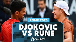 Novak Djokovic vs Holger Rune Extended Highlights  Rome 2023 QuarterFinal [upl. by Okoy]