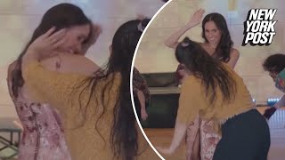 Meghan Markle busts out impressive dance moves during Colombia tour [upl. by Adnek]