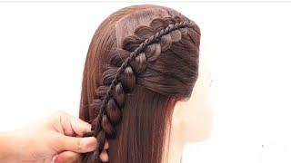 elegant open hairstyle for function  hairstyle for outgoing  hair style girl  prom hairstyle [upl. by Ninnetta]