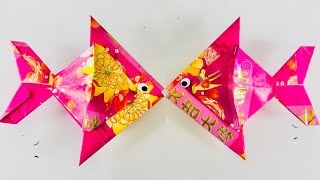 Red Packet Fish  Chinese New Year Decoration Ideas  Ang pow Fish Lantern  CNY DIY  CNY 2022 [upl. by Alverta]