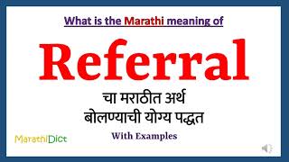 Referral Meaning in Marathi  Referral म्हणजे काय  Referral in Marathi Dictionary [upl. by Loesceke]