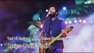 Teri Hi Galiyon Mein Awara Shaam Hai  Lyrics Arijit Singh [upl. by Ruben458]