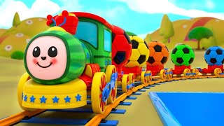 Cocomelon Color Train  Wheels on the Train  Baby Nursery Rhymes [upl. by Otreblif]