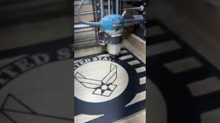 US Airforce Flag Carve on the Onefinity CNC onefinitycnc cncwoodworking usairforce [upl. by Seaton]