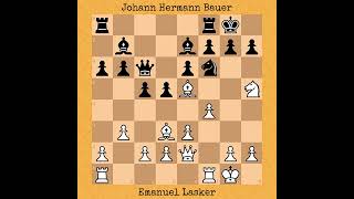 Emanuel Lasker vs Johann Hermann Bauer  Amsterdam 1889 chess [upl. by Theurich]