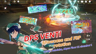 DPS Venti build Showcase and f2p rotation  Abyss Floor 11 Ch1 Childe Azhdaha [upl. by Pelage]